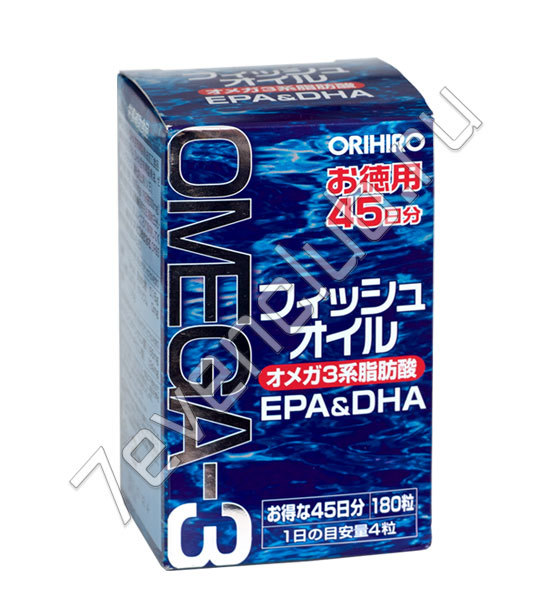 ORIHIRO Омега 3  (180 капсул на 45 дней­)