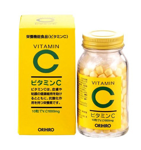 Orihiro натуральный легкоусваиваемый витамин С из томорокси, (300 таблеток по 100мг)