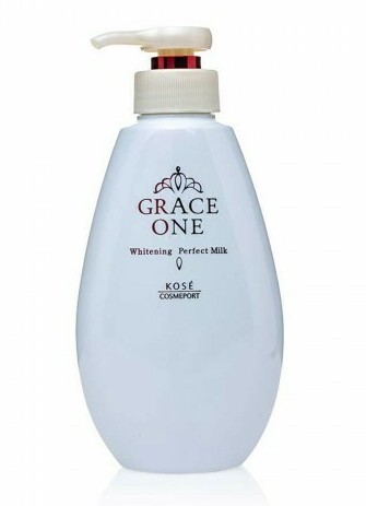 Антивозрастное молочко для лица с отбеливающим эффектом 
4 в 1 после 50 лет Grace One Whitening Perfect Milk,  KOSE Cosmeport, 230мл ­