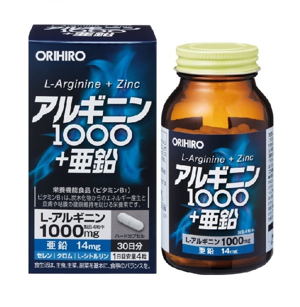 Orihiro Аргинин + Цинк, (120 капсул на 30 дней)