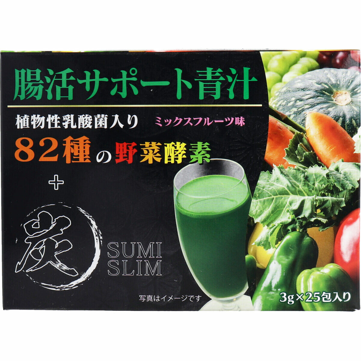 HIKARI Sumi Slim Aojiru Аодзиру с фруктово-овощными ферментами и бамбуковым углем, 25 пакетиков х 3г