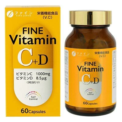 Витамин С + D в добавке Fine Japan Vitamin C+D, 60 капсул на 30 дней