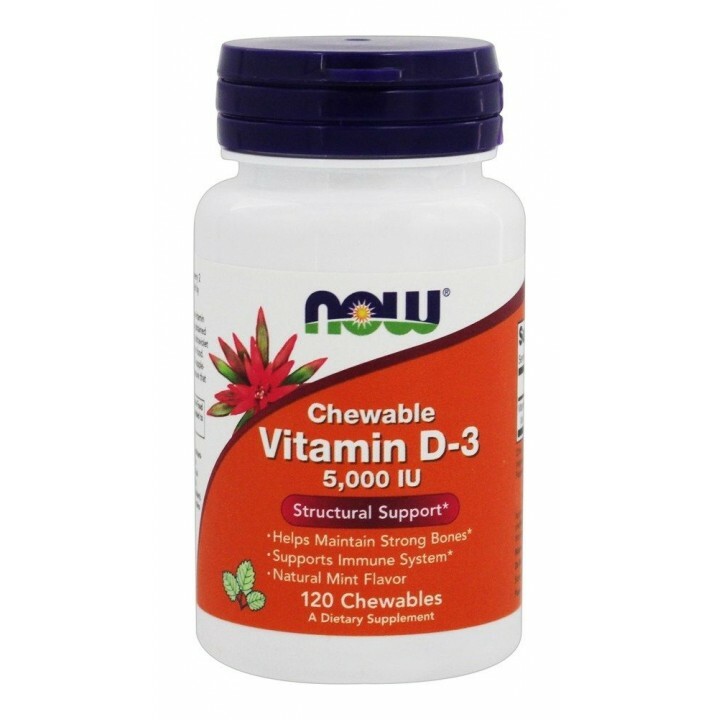 NOW Foods Vitamin D-3 5000 ед Chewable (120 жевательных таблеток)