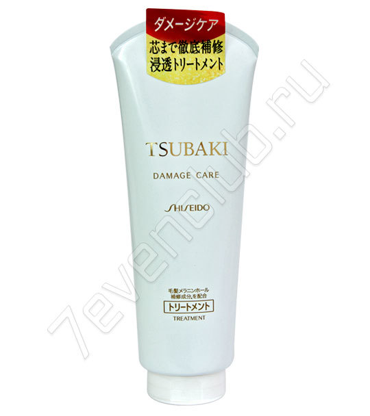 Тритмент для волос с аминокислотами и маслом камелии, восстанавливает блеск волос  Shiseido Tsubaki Damage Care, туба 200г