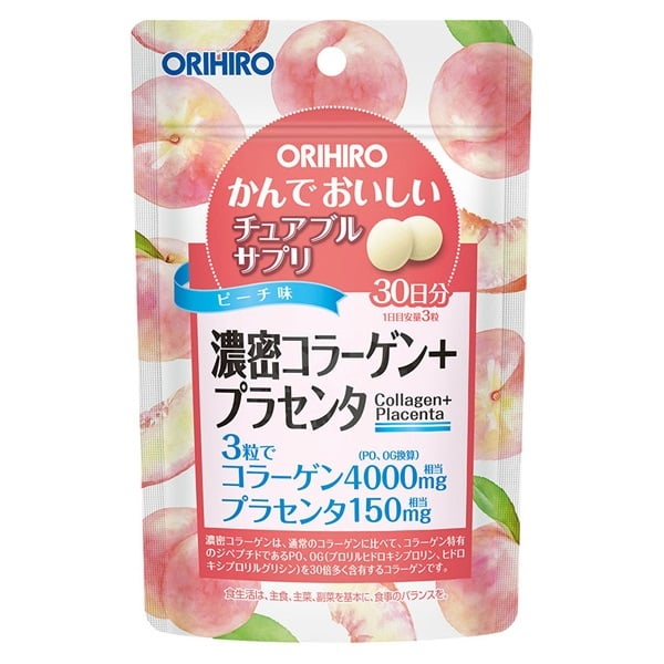 ORIHIRO Коллаген с персиком в жевательных таблетках, 90 штук на месяц ORIHIRO Коллаген с персиком в жевательных таблетках, 90 штук на месяц