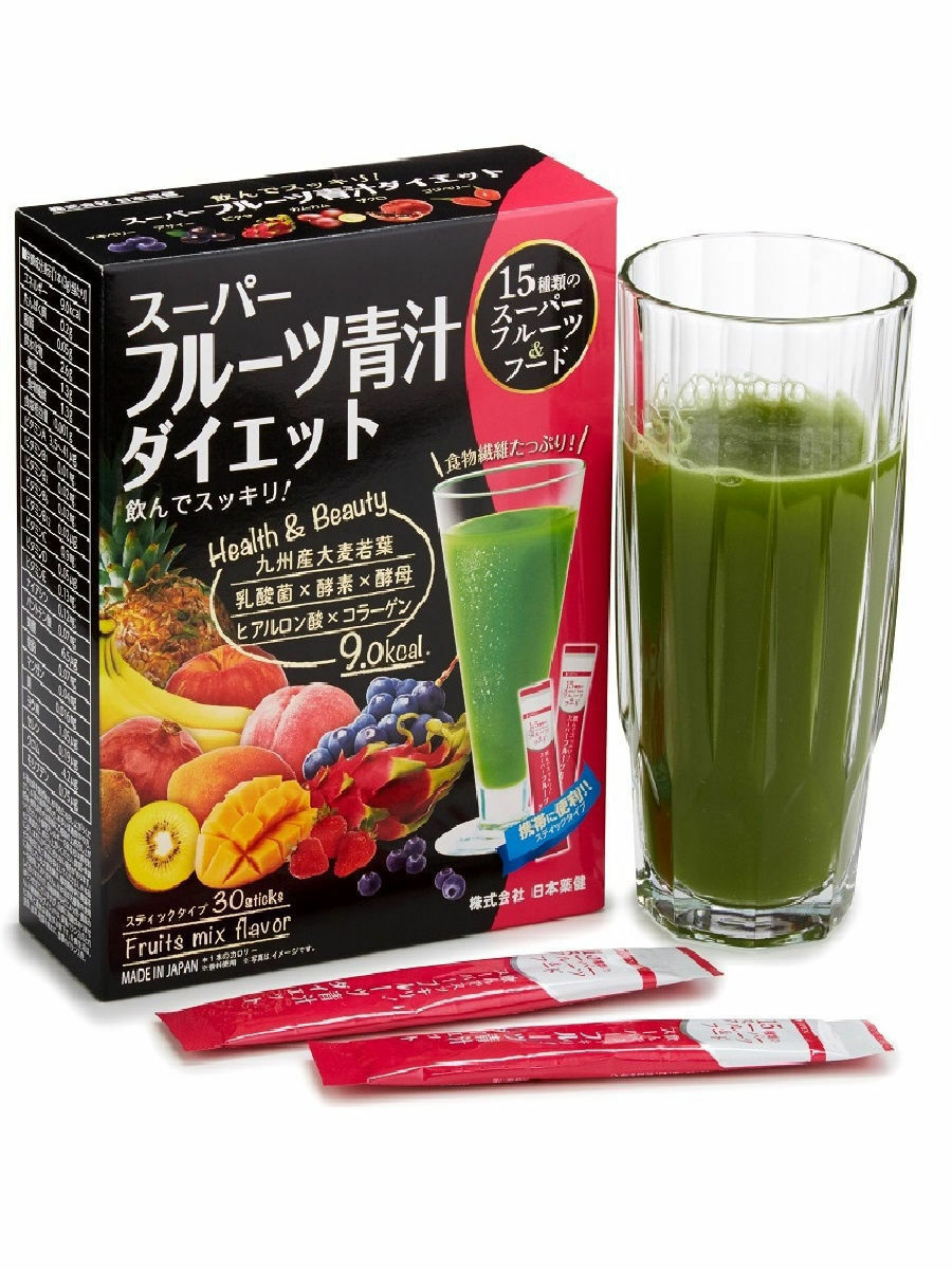 Японский Витаминный напиток "Аодзиру" 15 фруктов+коллаген (порошок 3г х 30 стиков)