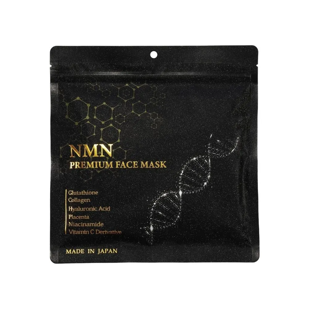 Маски тканевые Kor Japan NMN PREMIUM Face Mask тканевая маска антивозрастная с глутатионом, NMN и коллагеном, 30 шт.