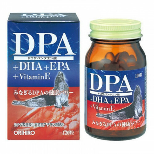 Омега-3 DPA + DHA + EPA + витамин E, ORIHIRO (120 капсул на 30 дней)