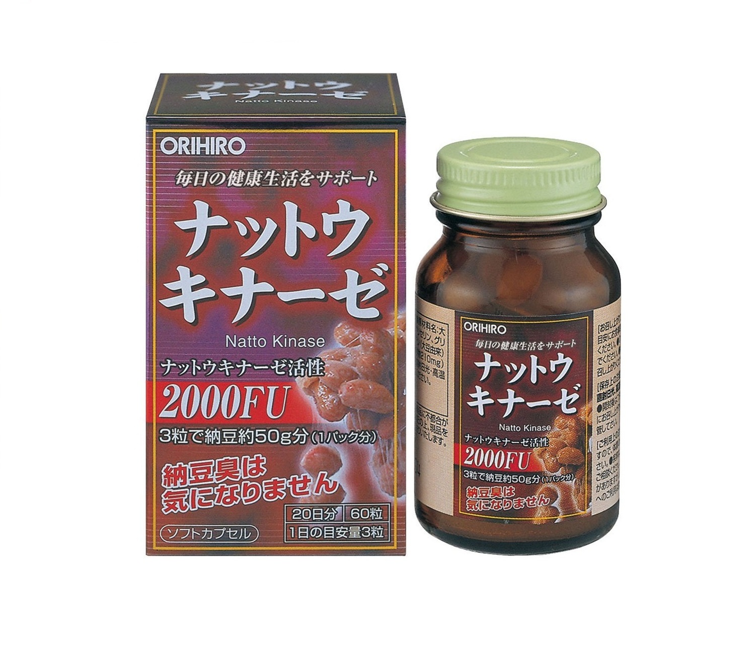 ORIHIRO Наттокиназа (Natto Kinase) (60 капсул на 20 дней)