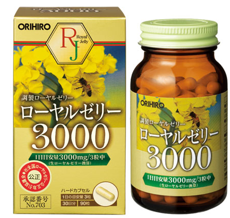 ORIHIRO Royal Jelly3000 Маточное молочко 3000, (90 капсул на 30 дней)