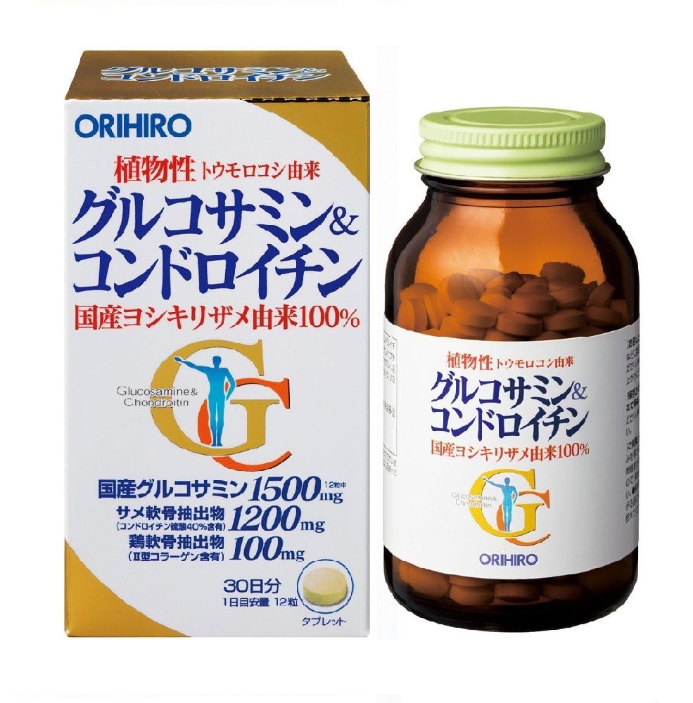 Orihiro Глюкозамин и Хондроитин с Коллагеном (360 таблеток на 30 дней)