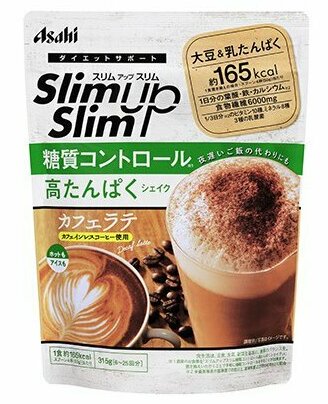 Диетический коктейль с пищевыми волокнами - Кофе Латте Asahi SlimUpSlim Coffe Latte, 315г Диетический коктейль с пищевыми волокнами - Кофе Латте Asahi SlimUpSlim Coffe Latte, 315г