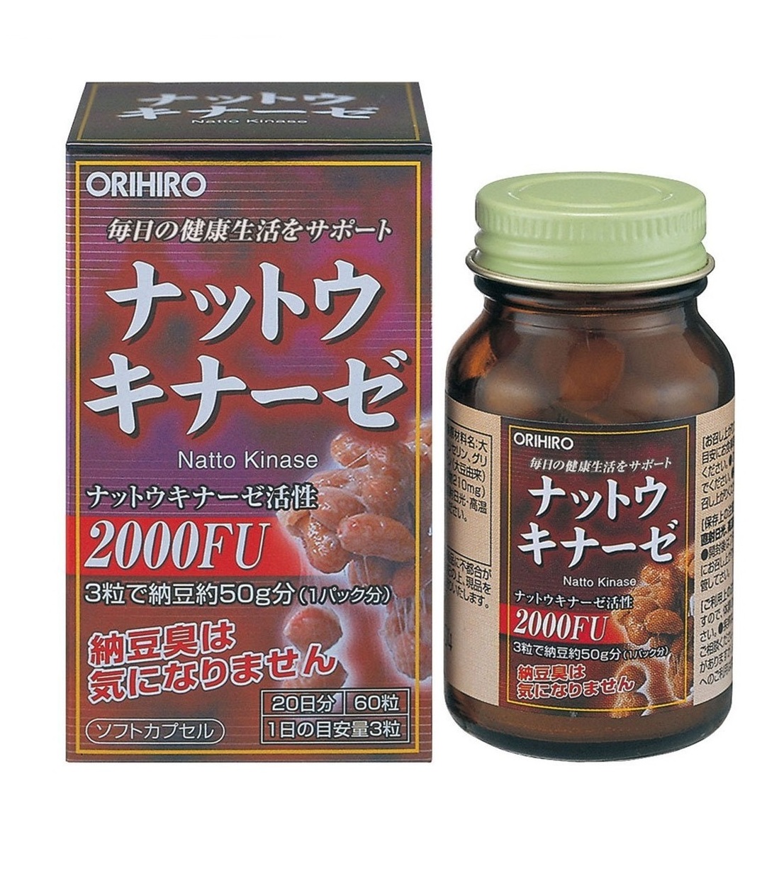 ORIHIRO Наттокиназа (Natto Kinase) (60 капсул на 20 дней)